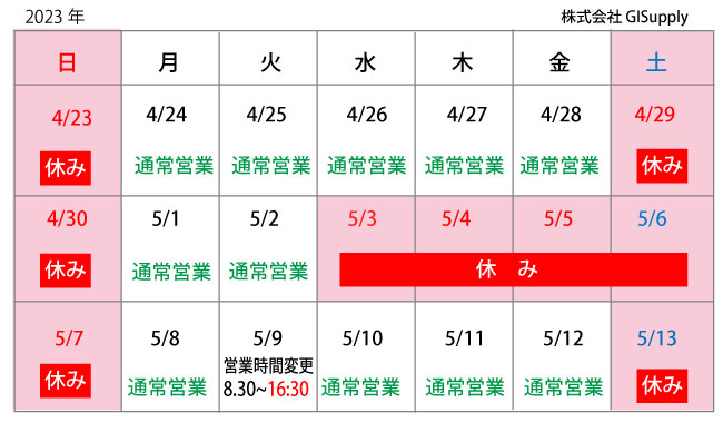 2022年ゴールデンウィーク期間
