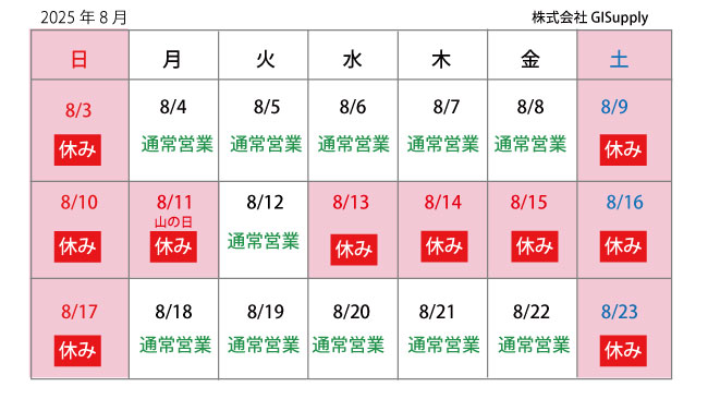 2025年夏季休業